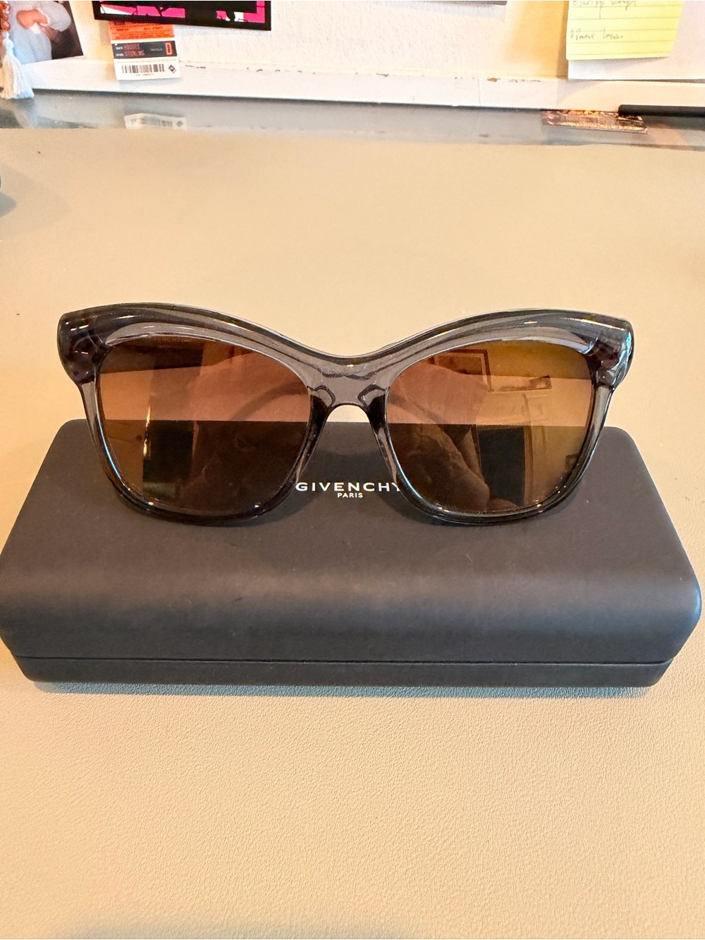 Givenchy Blue Frame Sunglasses with Brown Lenses